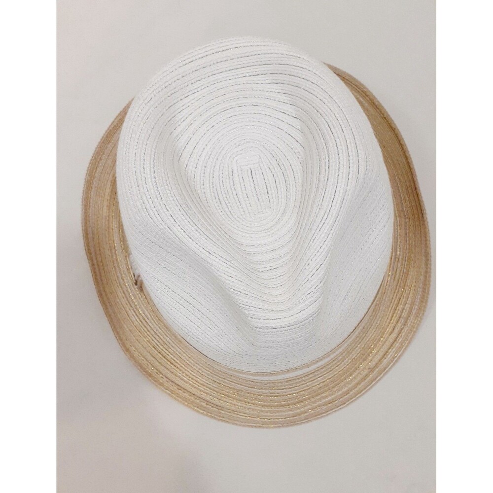 Sun N Sand Headwear Women's Fedora Hat White with Gold Summer Beach One Size - Picture 6 of 9